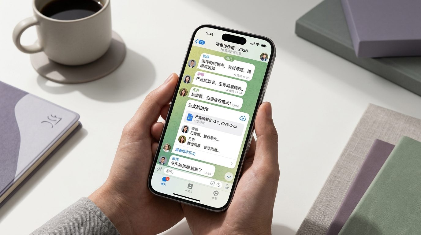 中文Telegram 跨平台实机运行画面